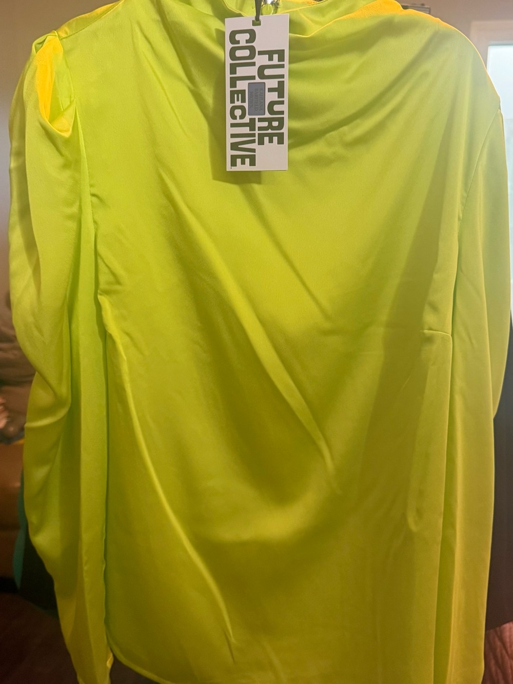 Women's Neon Yellow Long Sleeve Blouse